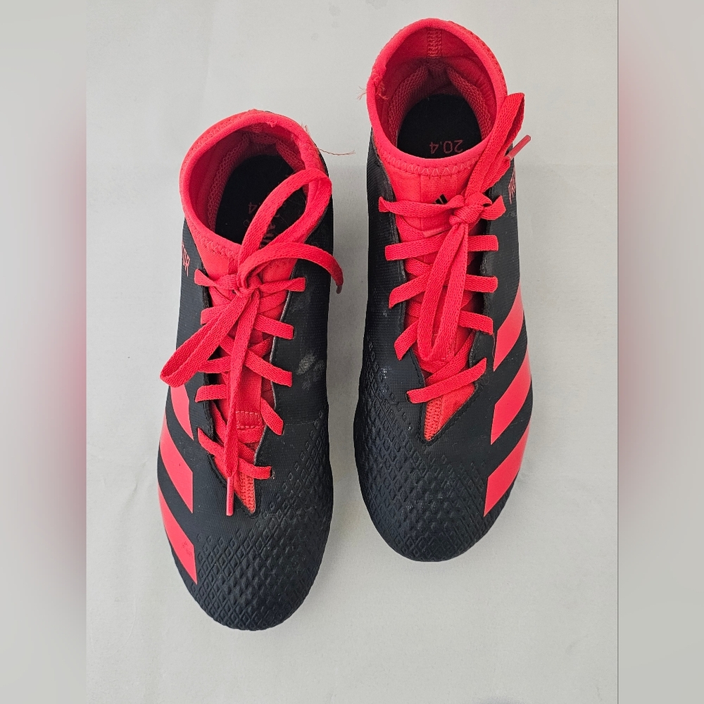 Adidas Kids Black and Red Soccer Shoes